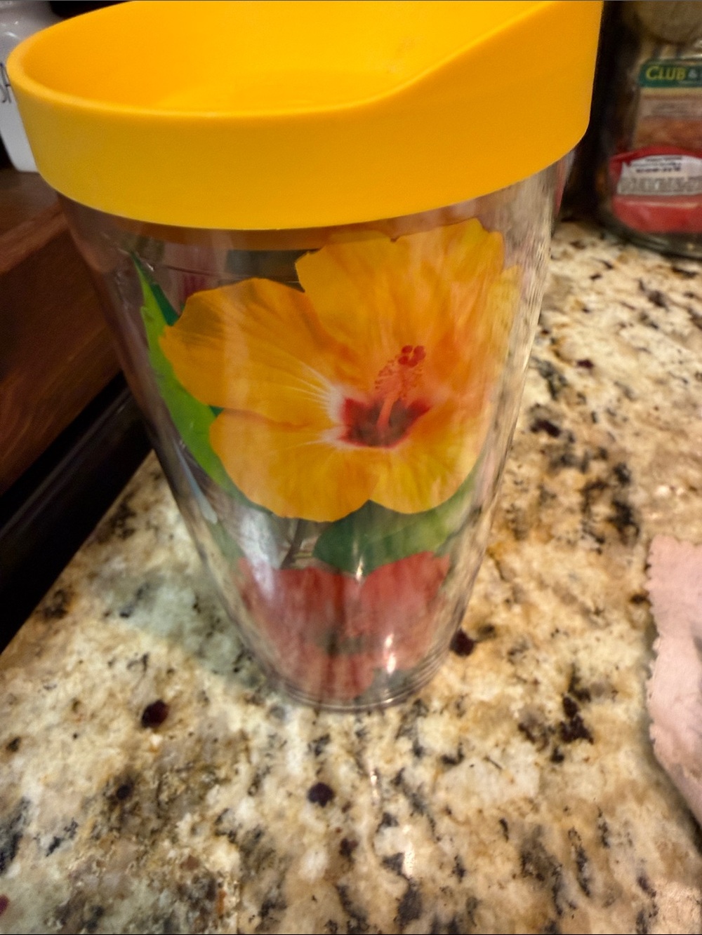 tervis Yellow Floral Travel Tumbler with Yellow Lid